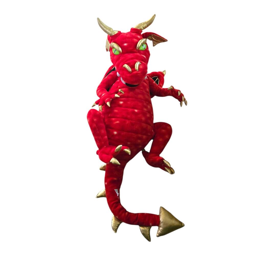 Puppet Company Red Gold Dragon Jumbo Dragon Plush